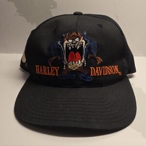Harley-Davidson Tazmanian Devil Looney Tunes Black Cap with Embroidered Design
